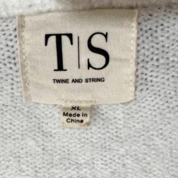 Twine & String Colorblock Cable Knit Cozy Pullover Sweater Cream Gray Pink XL - Picture 4 of 11